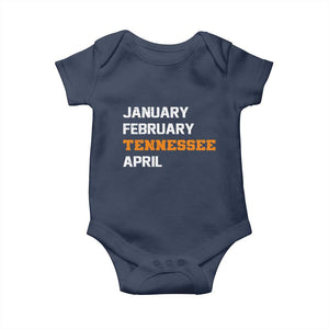 January February Tennessee April Baby Onesie Basketball Game Day TS11 Navy Print Your Wear