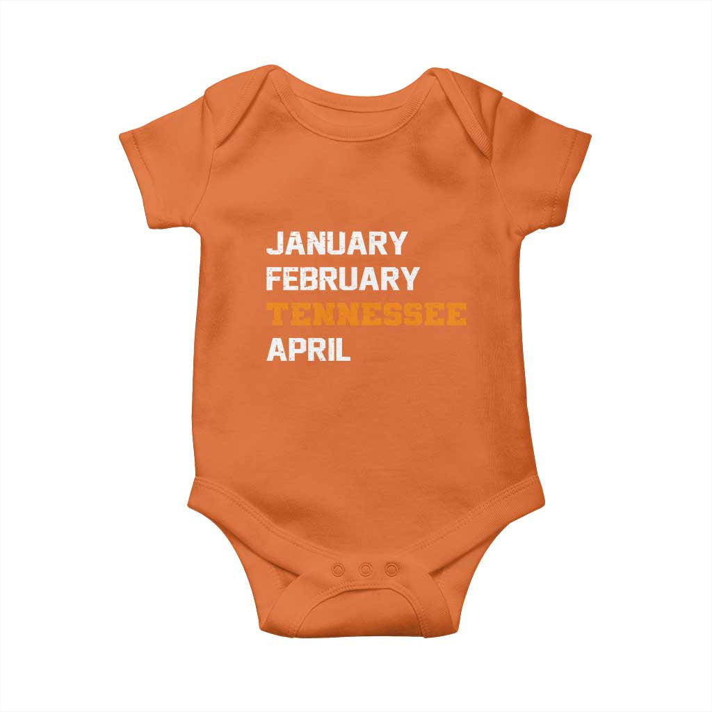 January February Tennessee April Baby Onesie Basketball Game Day TS11 Orange Print Your Wear