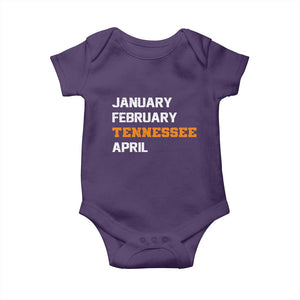 January February Tennessee April Baby Onesie Basketball Game Day TS11 Purple Print Your Wear