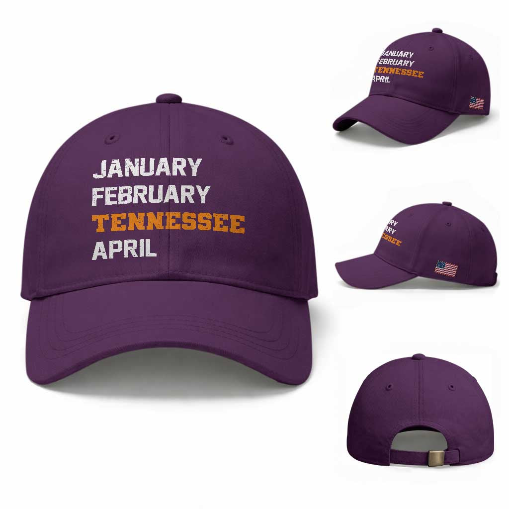 January February Tennessee April Baseball Cap Basketball Game Day TS11 Baseball Cap Universal Fit Purple Print Your Wear