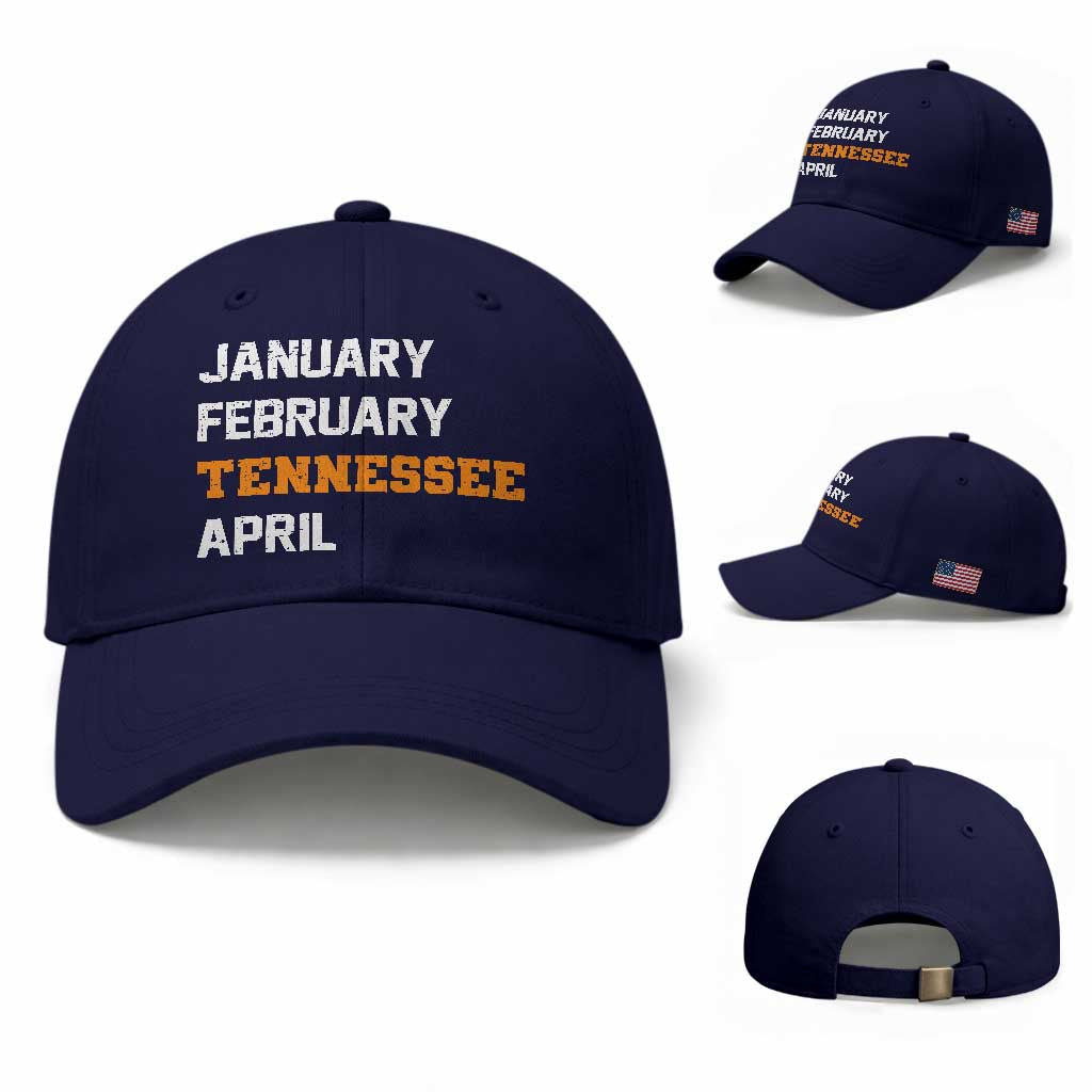 January February Tennessee April Baseball Cap Basketball Game Day TS11 Baseball Cap Universal Fit Dark Blue Print Your Wear