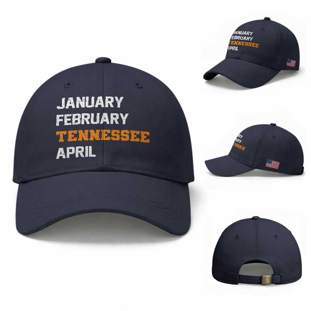 January February Tennessee April Baseball Cap Basketball Game Day TS11 Baseball Cap Universal Fit Navy Print Your Wear