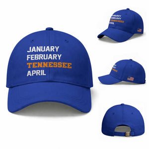 January February Tennessee April Baseball Cap Basketball Game Day TS11 Baseball Cap Universal Fit Royal Blue Print Your Wear