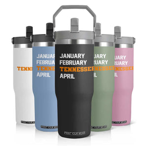 January February Tennessee April Flip Straw Tumbler Basketball Game Day TS11 Print Your Wear
