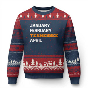 January February Tennessee April Ugly Christmas Sweater Basketball Game Day TS11 Navy Red Print Your Wear