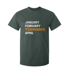 January February Tennessee April T Shirt For Kid Basketball Game Day TS11 Dark Forest Green Print Your Wear