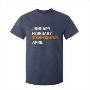 January February Tennessee April T Shirt For Kid Basketball Game Day TS11 Navy Print Your Wear