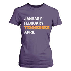 January February Tennessee April T Shirt For Women Basketball Game Day TS11 Purple Print Your Wear