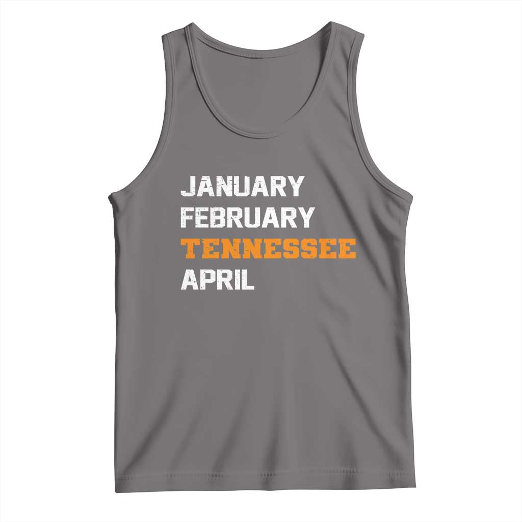 January February Tennessee April Tank Top Basketball Game Day TS11 Deep Heather Print Your Wear