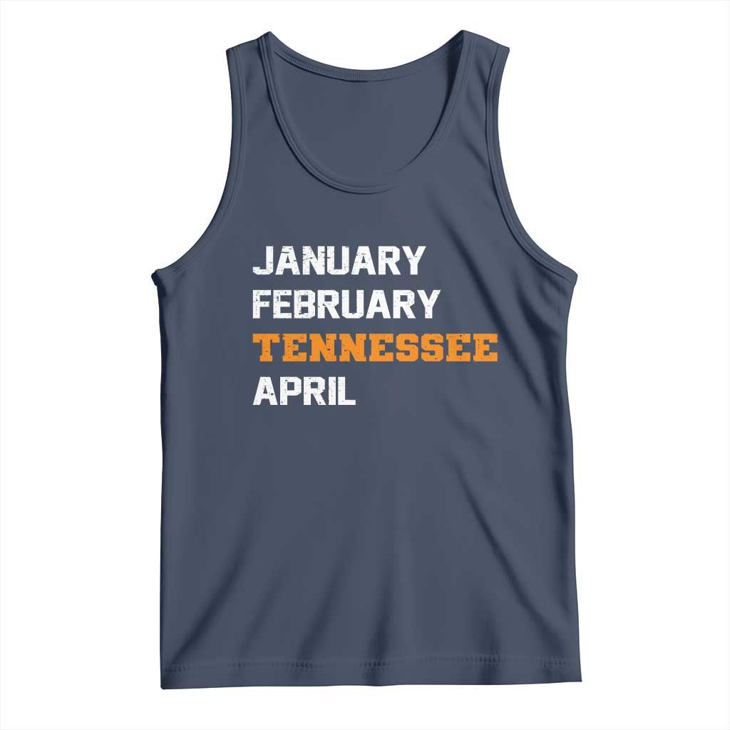 January February Tennessee April Tank Top Basketball Game Day TS11 Navy Print Your Wear