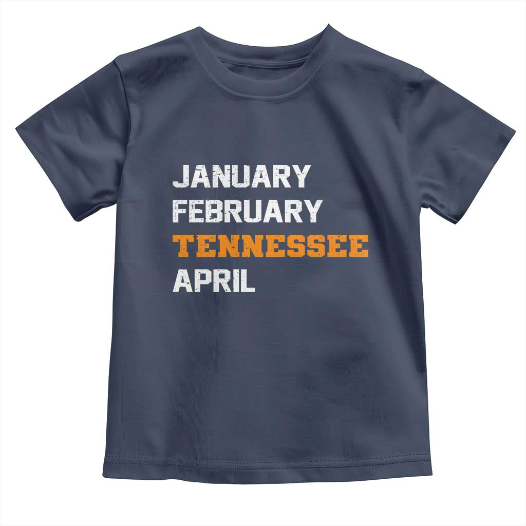 January February Tennessee April Toddler T Shirt Basketball Game Day TS11 Navy Print Your Wear