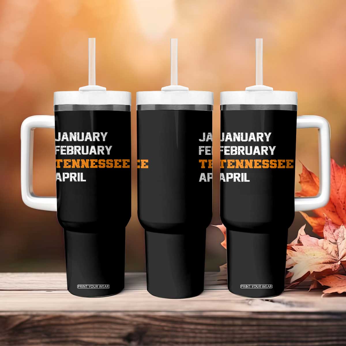 January February Tennessee April Tumbler With Handle Basketball Game Day TS11 Print Your Wear