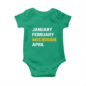 January February Michigan April Baby Onesie Basketball Game Day TS11 Irish Green Print Your Wear