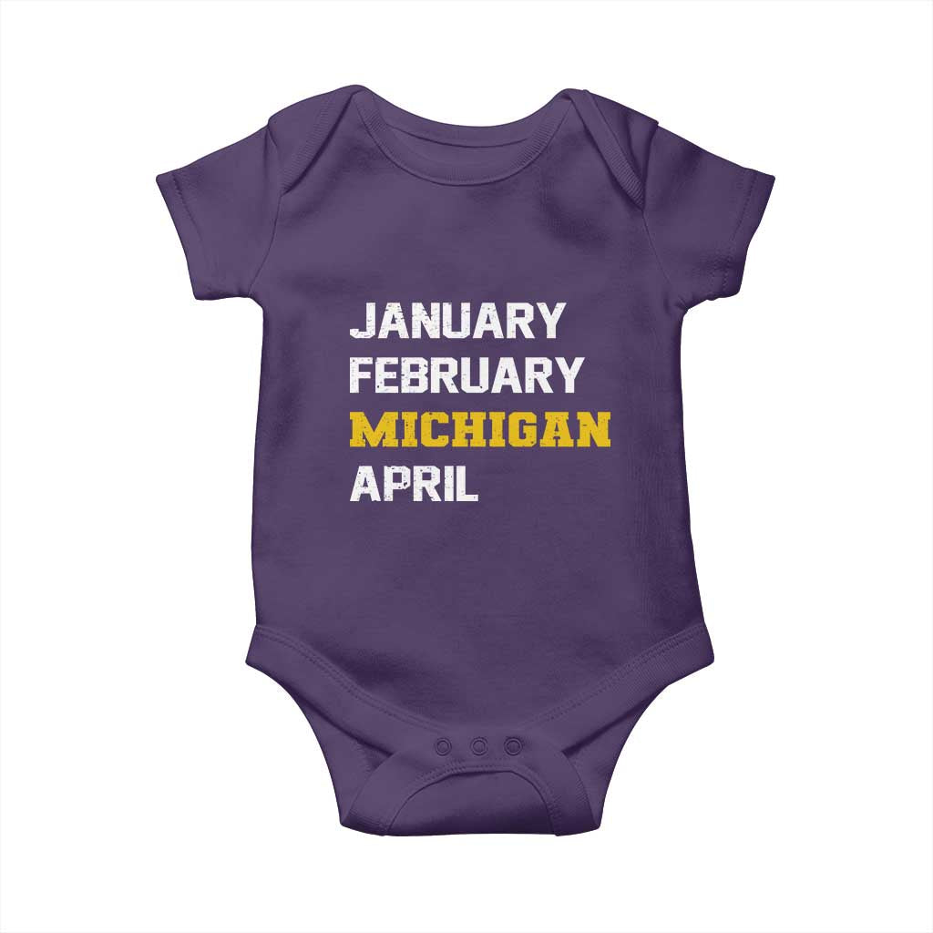 January February Michigan April Baby Onesie Basketball Game Day TS11 Purple Print Your Wear