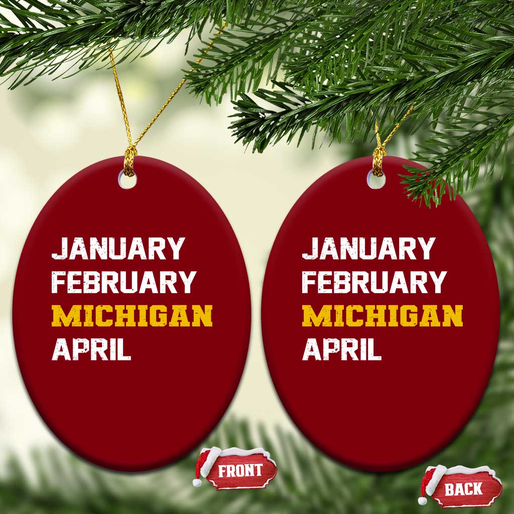 January February Michigan April Ceramic Ornament Basketball Game Day TS11 Print Your Wear