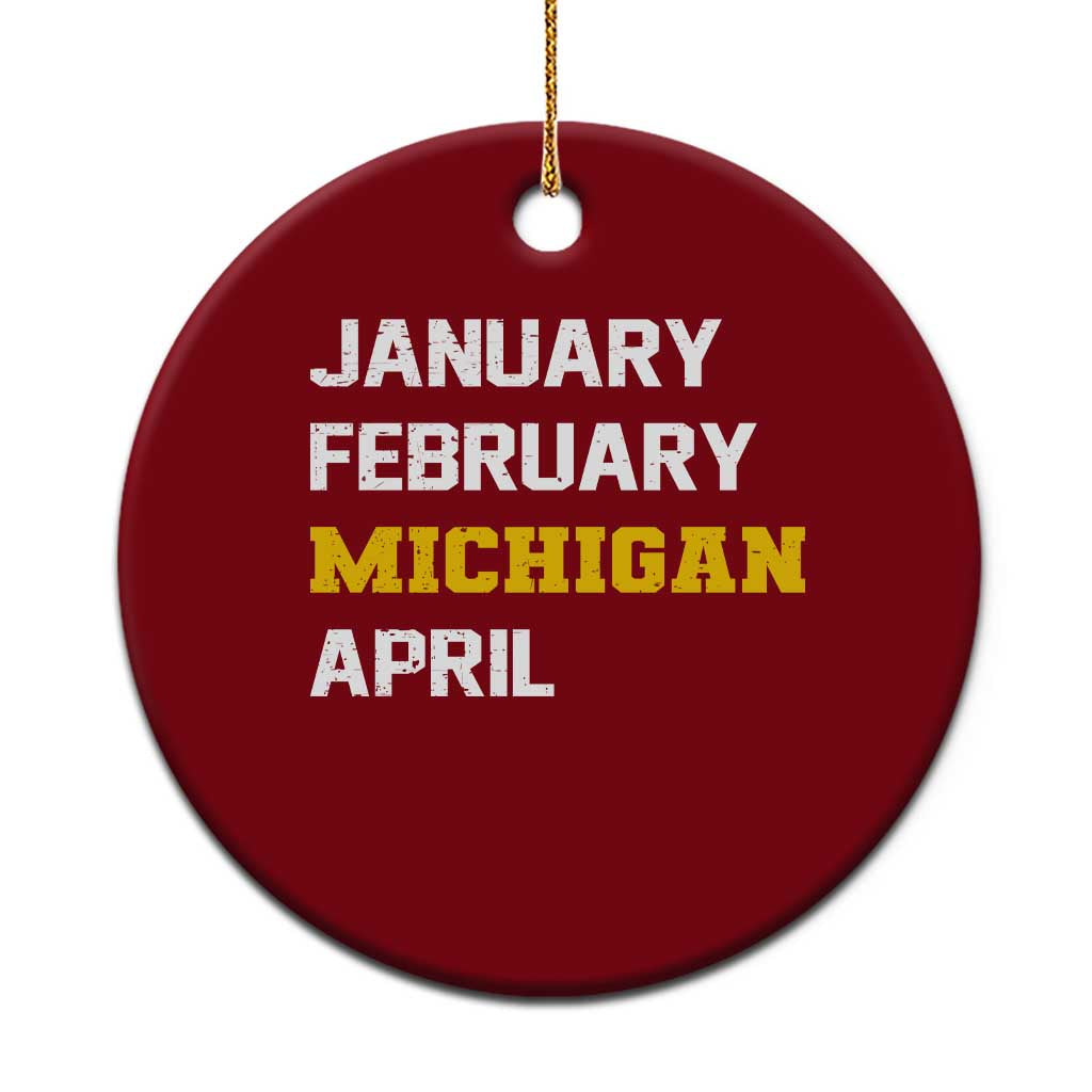 January February Michigan April Ceramic Ornament Basketball Game Day TS11 1pc Red Print Your Wear