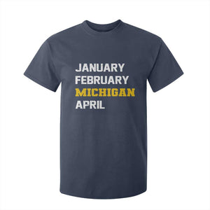 January February Michigan April T Shirt For Kid Basketball Game Day TS11 Navy Print Your Wear