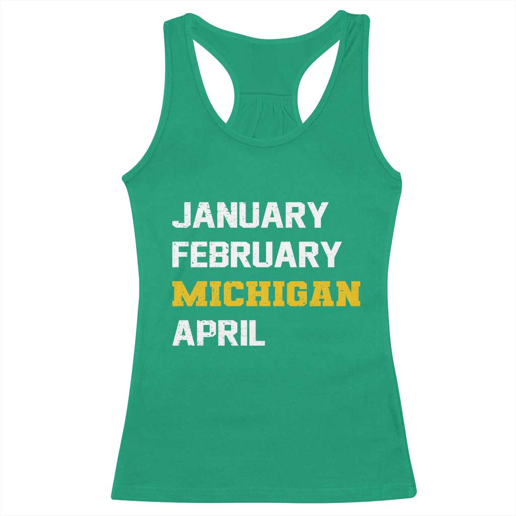 January February Michigan April Racerback Tank Top Basketball Game Day TS11 Irish Green Print Your Wear