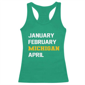 January February Michigan April Racerback Tank Top Basketball Game Day TS11 Irish Green Print Your Wear