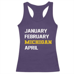 January February Michigan April Racerback Tank Top Basketball Game Day TS11 Purple Print Your Wear
