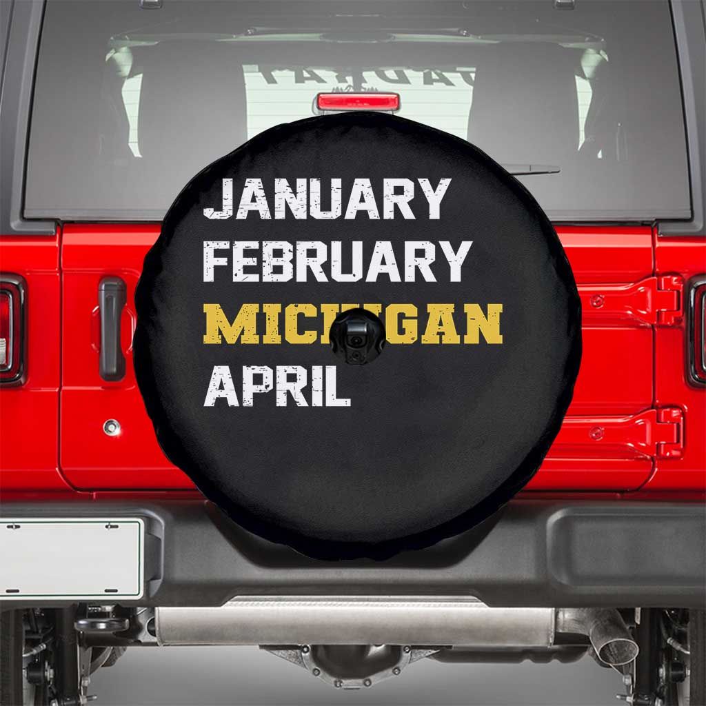 January February Michigan April Spare Tire Cover Basketball Game Day TS11 Black Print Your Wear