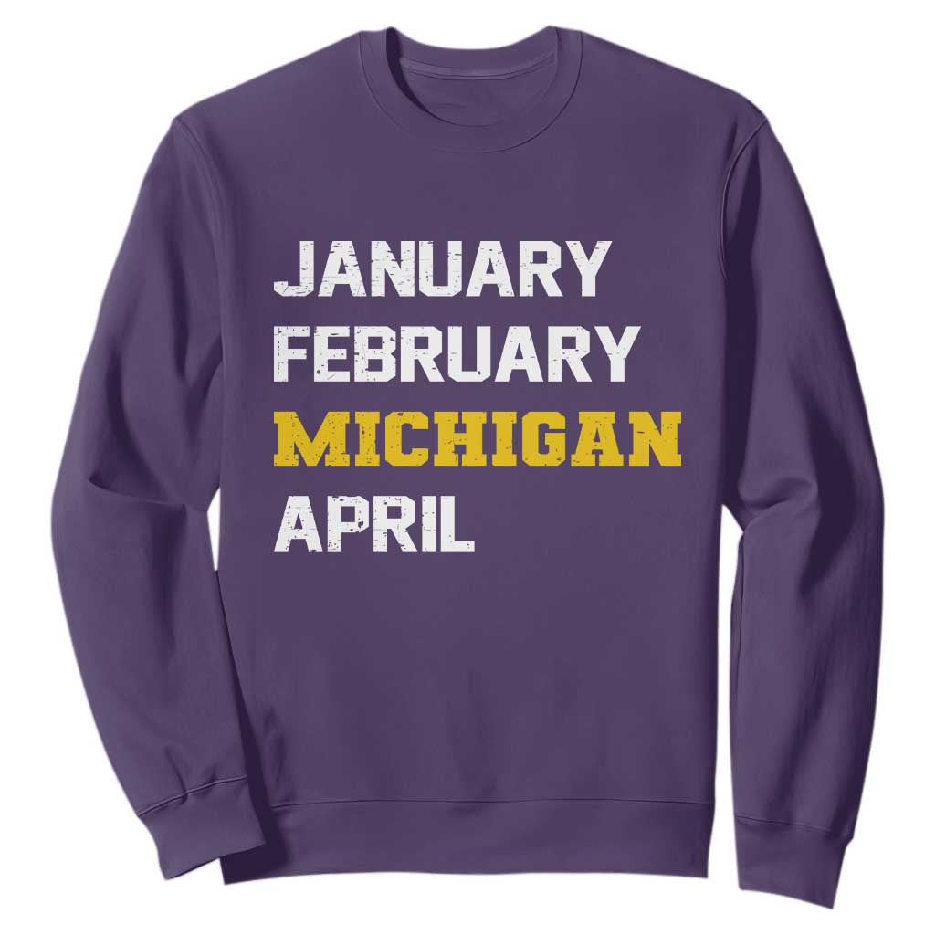 January February Michigan April Sweatshirt Basketball Game Day TS11 Purple Print Your Wear