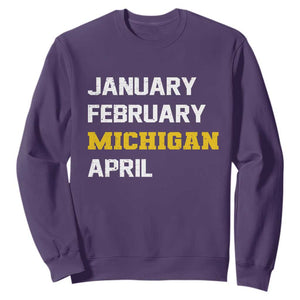 January February Michigan April Sweatshirt Basketball Game Day TS11 Purple Print Your Wear