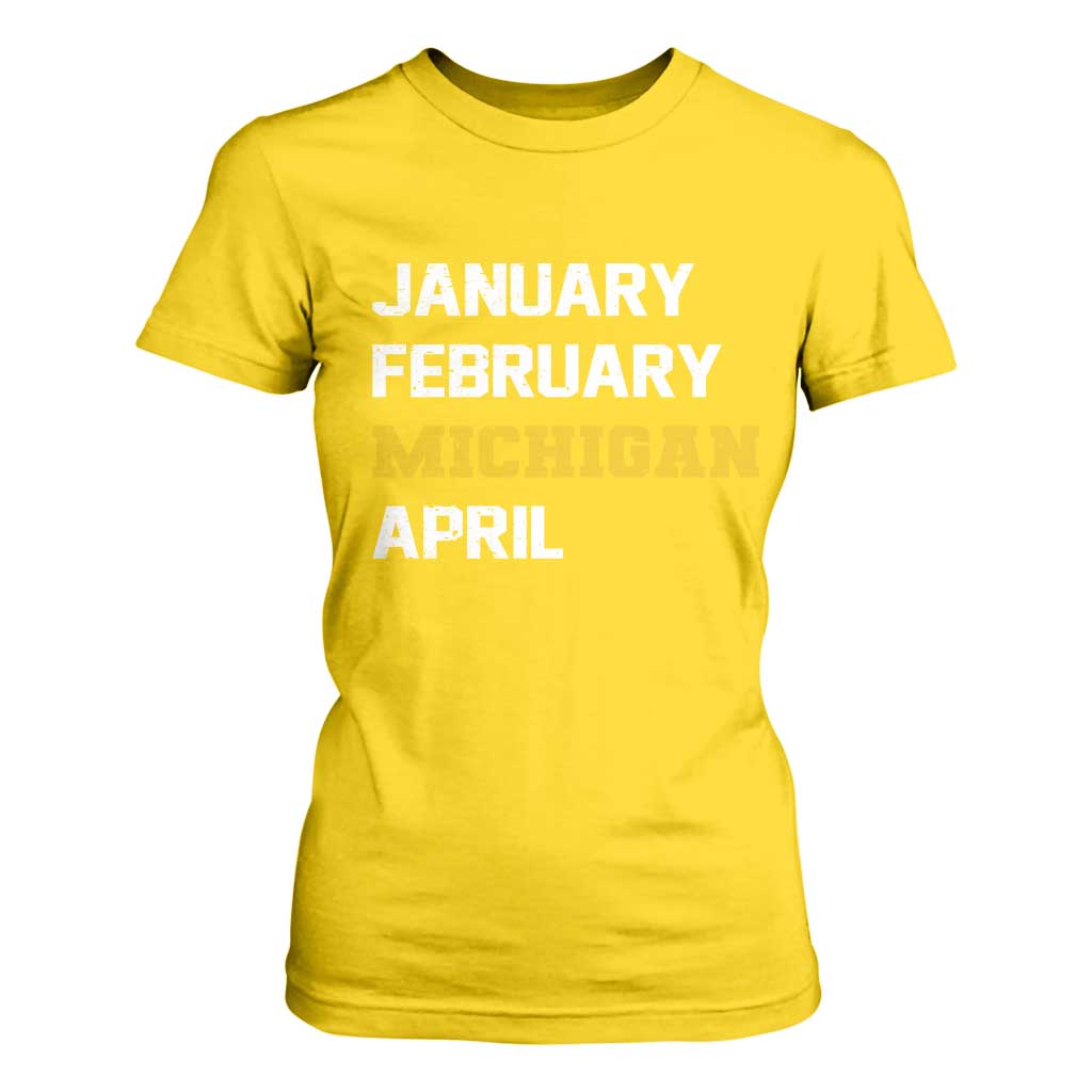 January February Michigan April T Shirt For Women Basketball Game Day TS11 Daisy Print Your Wear