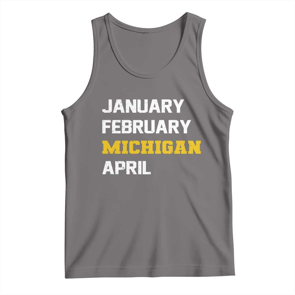 January February Michigan April Tank Top Basketball Game Day TS11 Deep Heather Print Your Wear