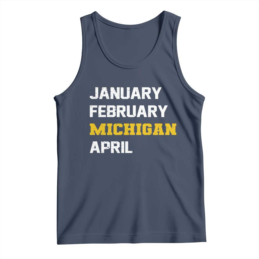 January February Michigan April Tank Top Basketball Game Day TS11 Navy Print Your Wear