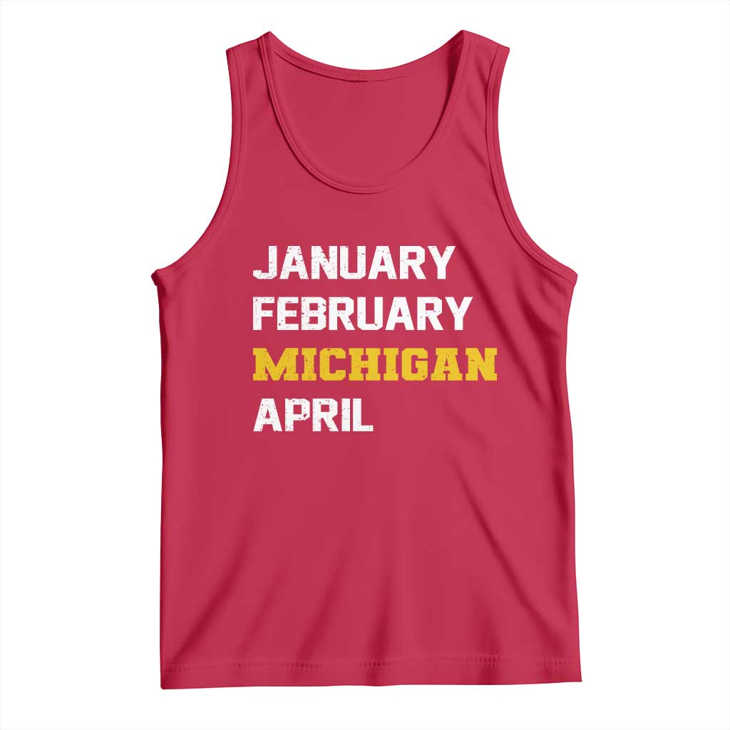 January February Michigan April Tank Top Basketball Game Day TS11 Red Print Your Wear