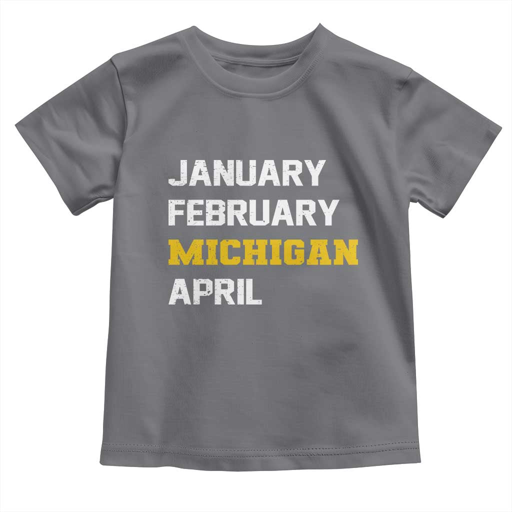 January February Michigan April Toddler T Shirt Basketball Game Day TS11 Charcoal Print Your Wear