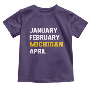 January February Michigan April Toddler T Shirt Basketball Game Day TS11 Purple Print Your Wear