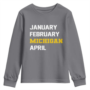 January February Michigan April Youth Sweatshirt Basketball Game Day TS11 Charcoal Print Your Wear