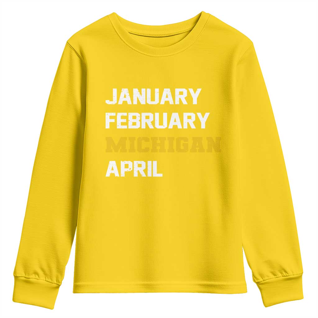 January February Michigan April Youth Sweatshirt Basketball Game Day TS11 Daisy Print Your Wear