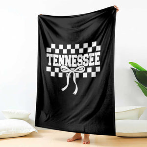 Tennessee Fan Throw Blanket TN State Sport Coquette Bow Checkered Design Game Day TS11 Print Your Wear