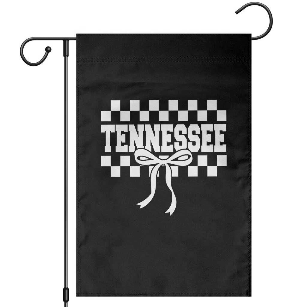 Tennessee Fan Garden Flag TN State Sport Coquette Bow Checkered Design Game Day TS11 Black Print Your Wear