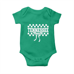 Tennessee Fan Baby Onesie TN State Sport Coquette Bow Checkered Design Game Day TS11 Irish Green Print Your Wear