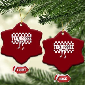 Tennessee Fan Ceramic Ornament TN State Sport Coquette Bow Checkered Design Game Day TS11 Print Your Wear