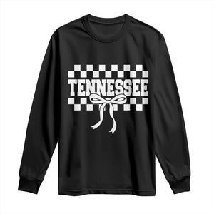 Tennessee Fan Long Sleeve Shirt TN State Sport Coquette Bow Checkered Design Game Day TS11 Black Print Your Wear