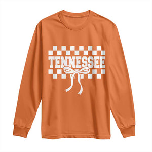 Tennessee Fan Long Sleeve Shirt TN State Sport Coquette Bow Checkered Design Game Day TS11 Orange Print Your Wear