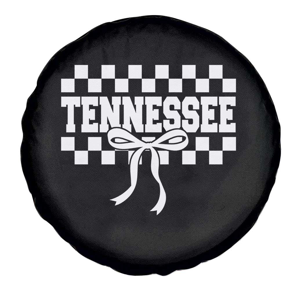 Tennessee Fan Spare Tire Cover TN State Sport Coquette Bow Checkered Design Game Day TS11 Print Your Wear