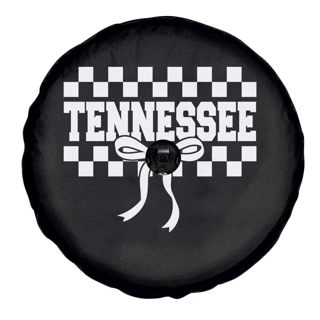 Tennessee Fan Spare Tire Cover TN State Sport Coquette Bow Checkered Design Game Day TS11 Print Your Wear