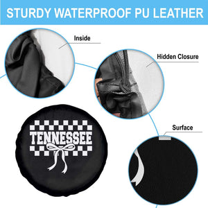 Tennessee Fan Spare Tire Cover TN State Sport Coquette Bow Checkered Design Game Day TS11 Print Your Wear