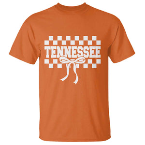Tennessee Fan T Shirt TN State Sport Coquette Bow Checkered Design Game Day TS11 Orange Print Your Wear
