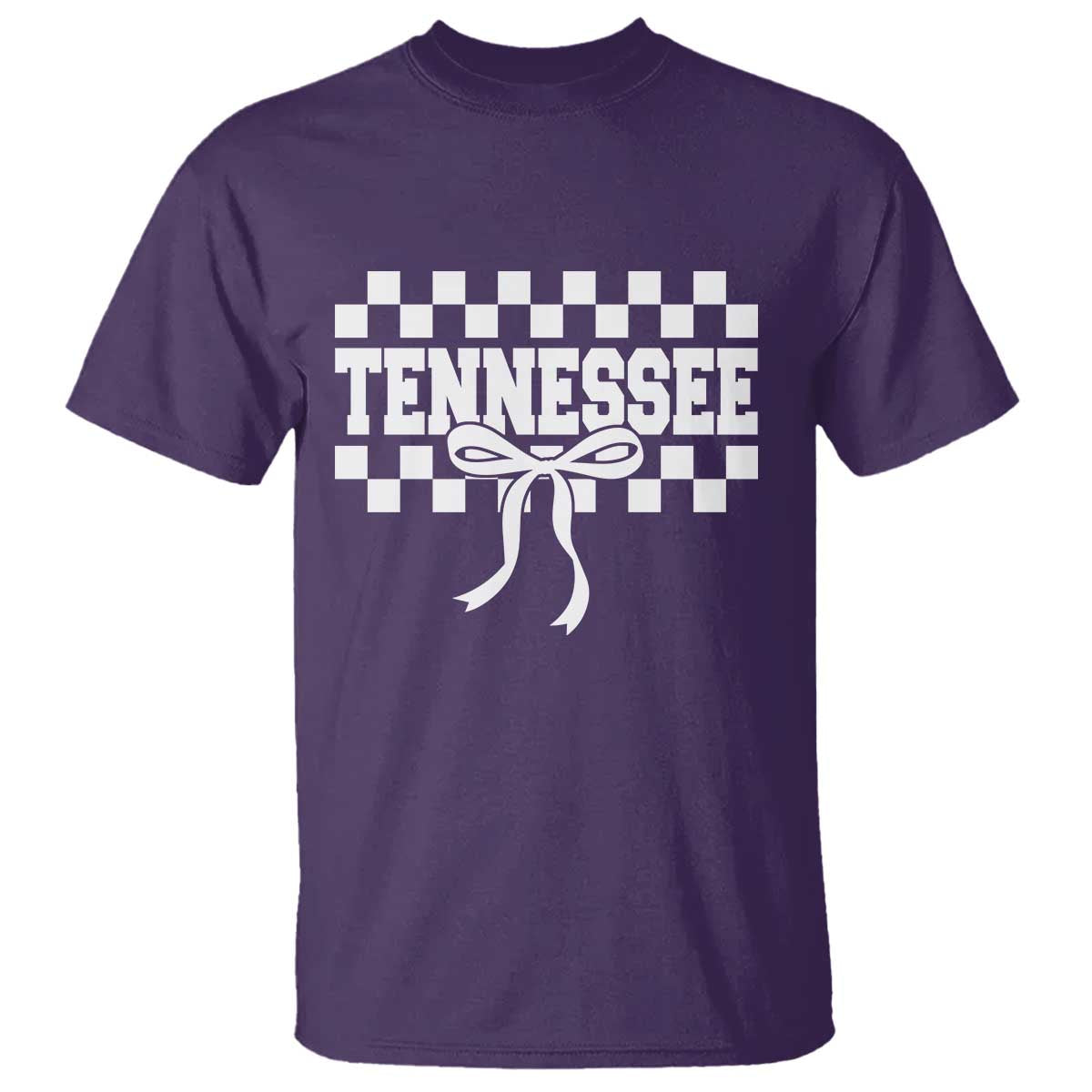 Tennessee Fan T Shirt TN State Sport Coquette Bow Checkered Design Game Day TS11 Purple Print Your Wear