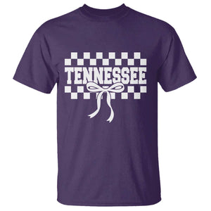 Tennessee Fan T Shirt TN State Sport Coquette Bow Checkered Design Game Day TS11 Purple Print Your Wear