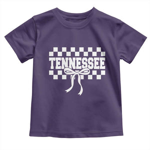 Tennessee Fan Toddler T Shirt TN State Sport Coquette Bow Checkered Design Game Day TS11 Purple Print Your Wear