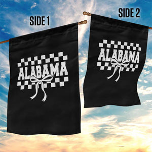 Alabama Fan Garden Flag AL State Sport Coquette Bow Checkered Design Game Day TS11 Print Your Wear