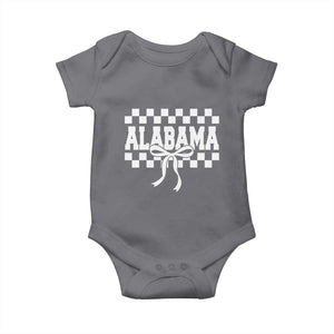 Alabama Fan Baby Onesie AL State Sport Coquette Bow Checkered Design Game Day TS11 Charcoal Print Your Wear